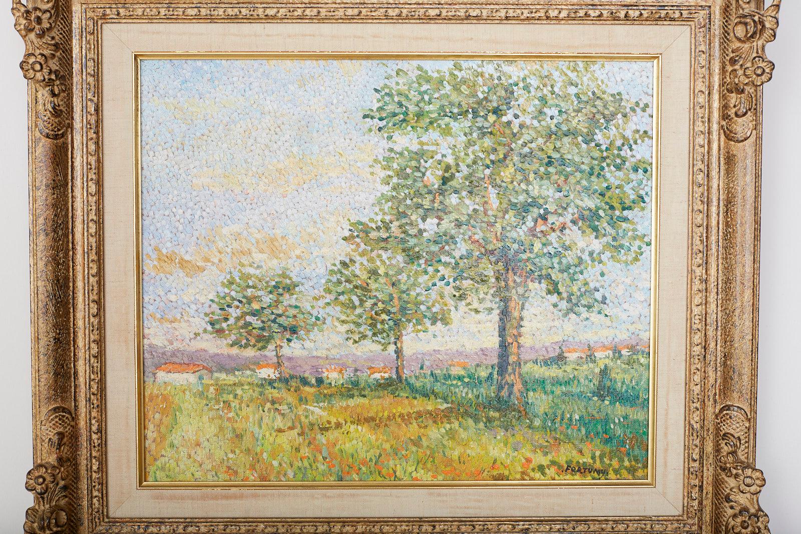 French Lucia Fortuny Oil on Canvas Champ de Blé, 1970