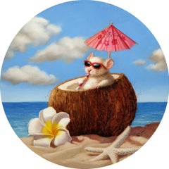 "Seaside Lounge" Oil Painting