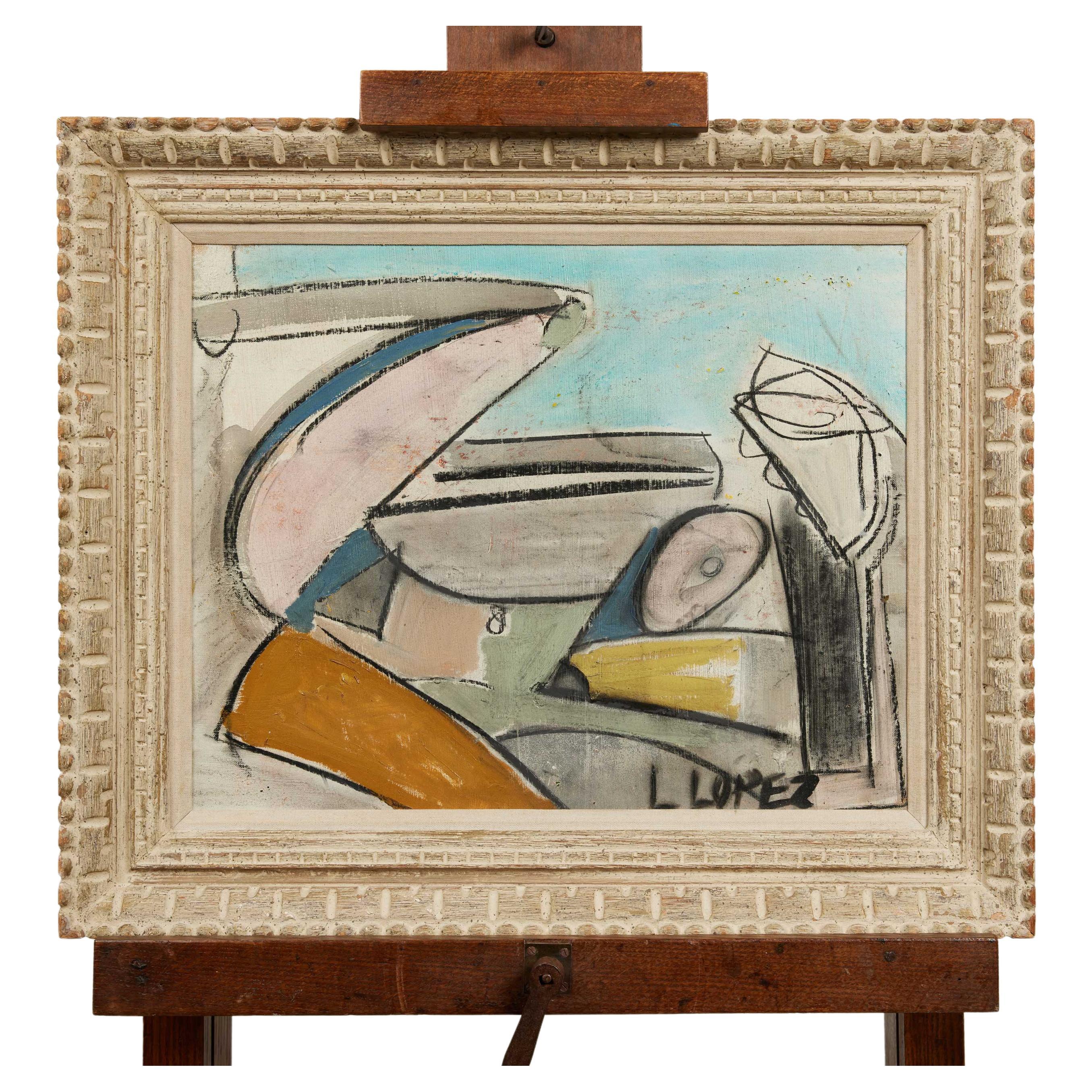 Lucia Lopez Cubist Nude, 1960s Cuban, Died 2011 For Sale