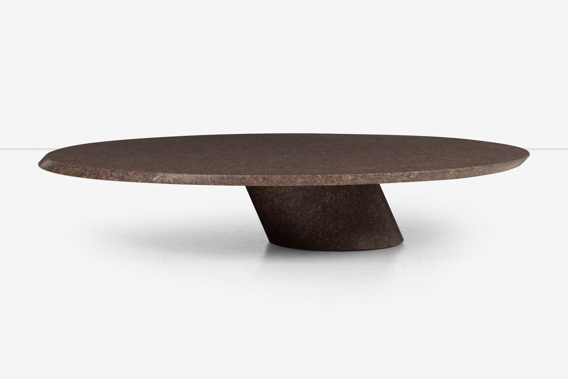 Lucia Mercer for Knoll Custom Sierra Brown Granite Cocktail Table In Good Condition For Sale In Chicago, IL