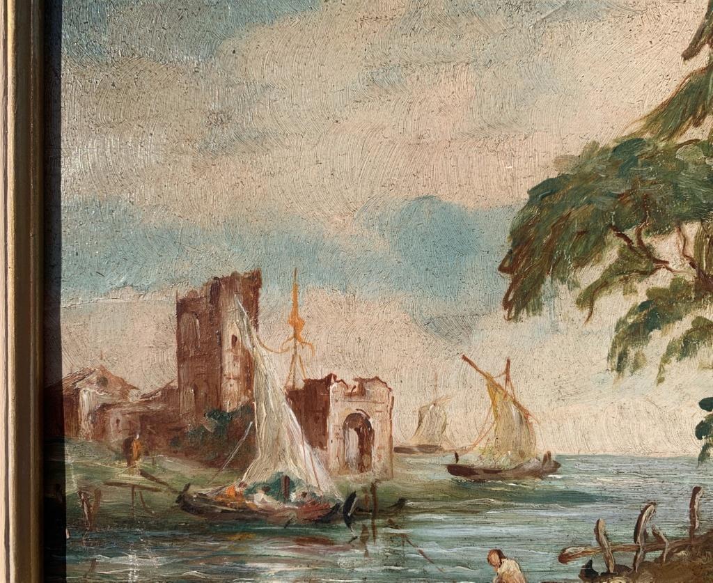 Lucia Ponga (Venecia) - Pareja de cuadros de paisajes del siglo XIX - Vista de Venecia en venta 13