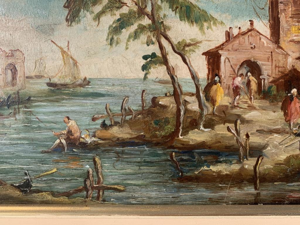 Lucia Ponga (Venecia) - Pareja de cuadros de paisajes del siglo XIX - Vista de Venecia en venta 14