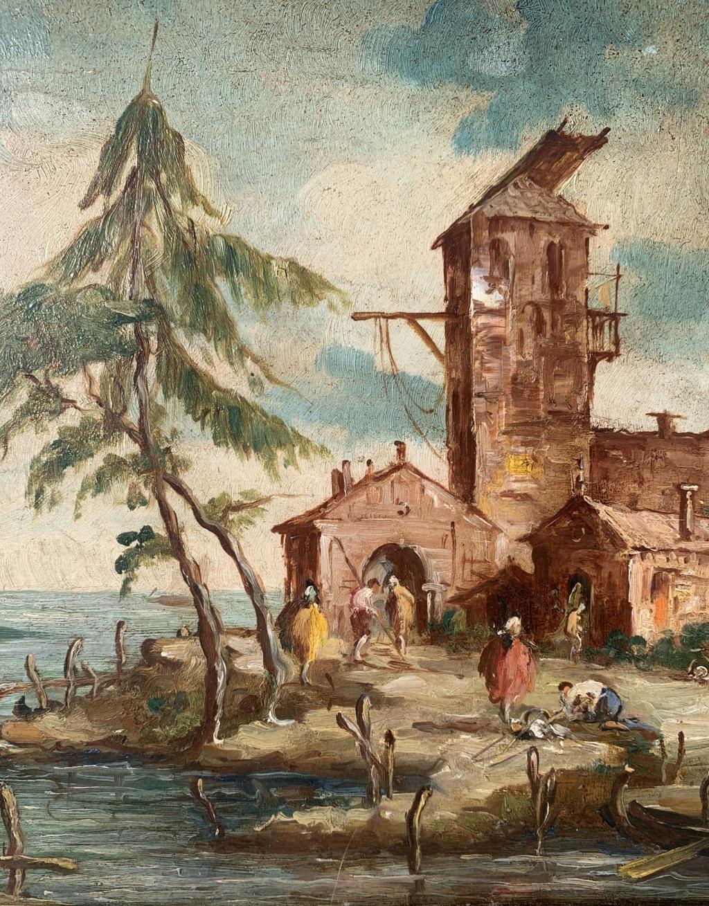 Lucia Ponga (Venecia) - Pareja de cuadros de paisajes del siglo XIX - Vista de Venecia en venta 15