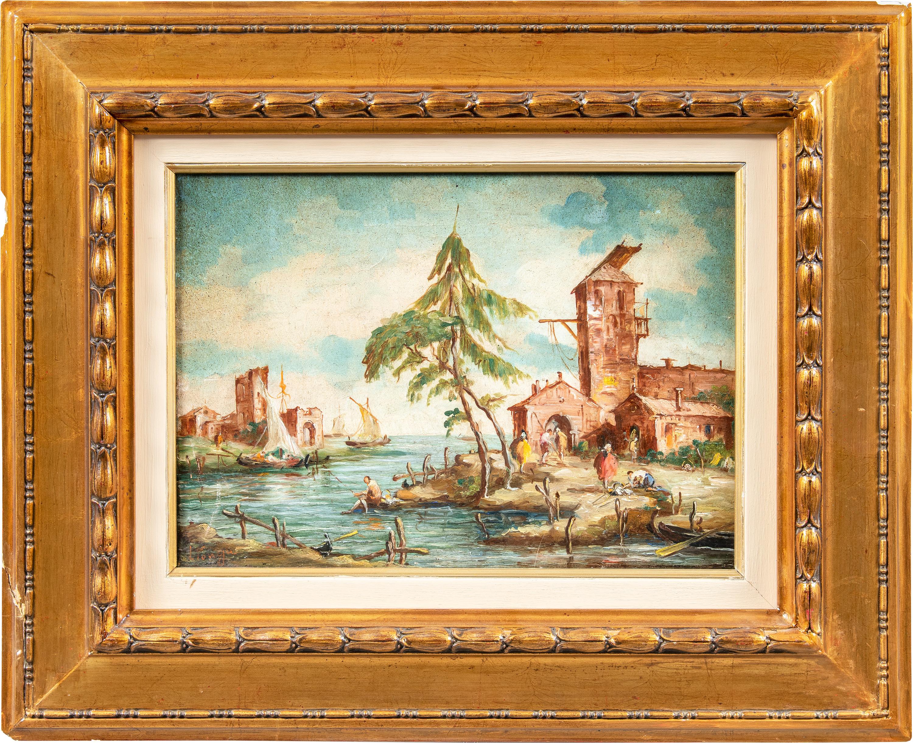 Lucia Ponga (Venice) - Pair of 19th century landscape paintings - Venice view  For Sale 2