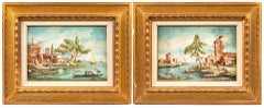 Lucia Ponga (Venice) - Pair of 19th century landscape paintings - Venice view 