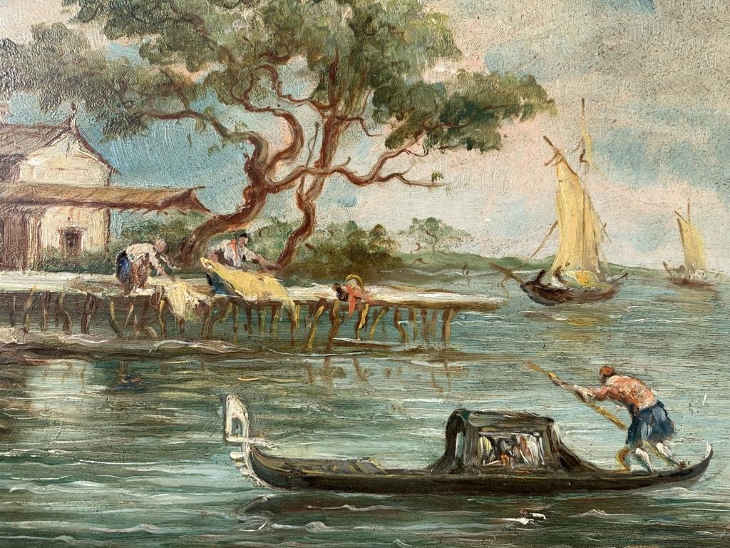 Lucia Ponga (Venetian painter) - 19th century landscape painting - Venice Signed For Sale 5