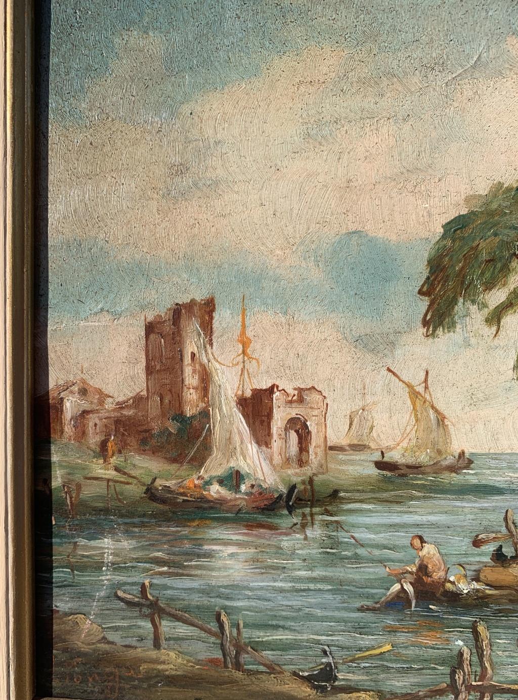 Lucia Ponga (Venetian painter) - 19th century landscape painting - Venice Signed For Sale 7