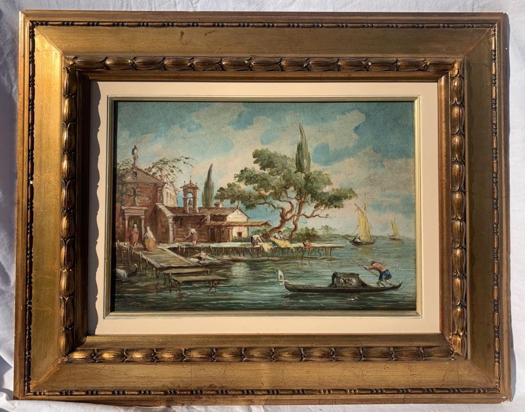 Lucia Ponga (Venetian painter) - 19th century landscape painting - Venice Signed - Art Nouveau Painting by Lucia Ponga degli Ancillo 