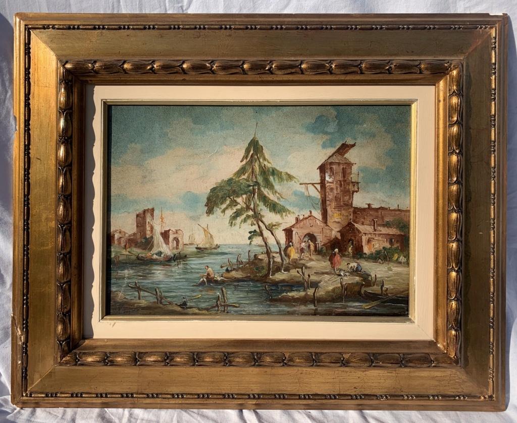 Lucia Ponga (Venetian painter) - 19th century landscape painting - Venice Signed - Art Nouveau Painting by Lucia Ponga degli Ancillo 