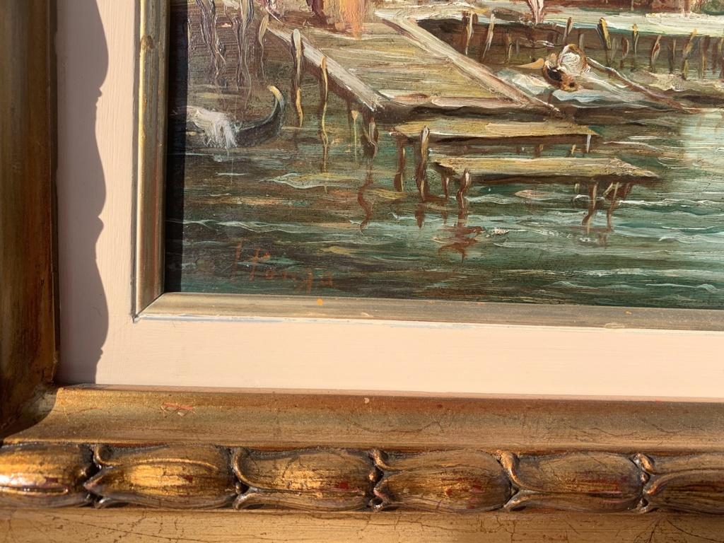 Lucia Ponga (Venetian painter) - 19th century landscape painting - Venice Signed - Brown Figurative Painting by Lucia Ponga degli Ancillo 