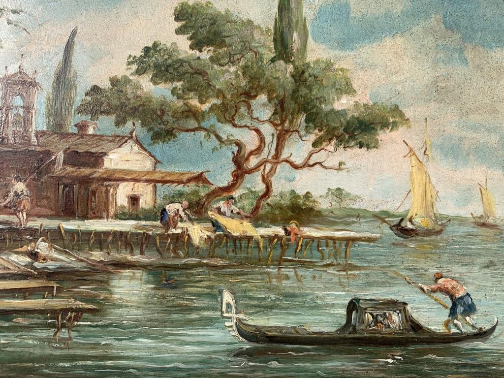 Lucia Ponga (Venetian painter) - 19th century landscape painting - Venice Signed For Sale 1