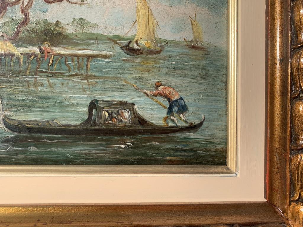 Lucia Ponga (Venetian painter) - 19th century landscape painting - Venice Signed For Sale 2