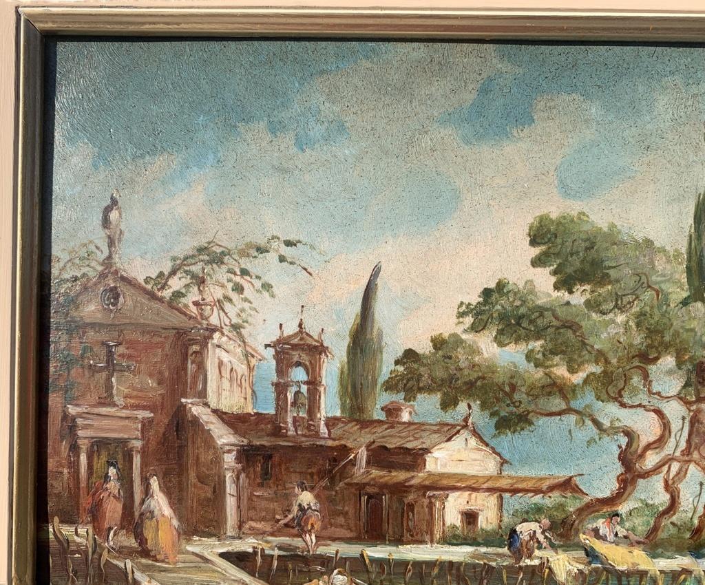 Lucia Ponga (Venetian painter) - 19th century landscape painting - Venice Signed For Sale 4