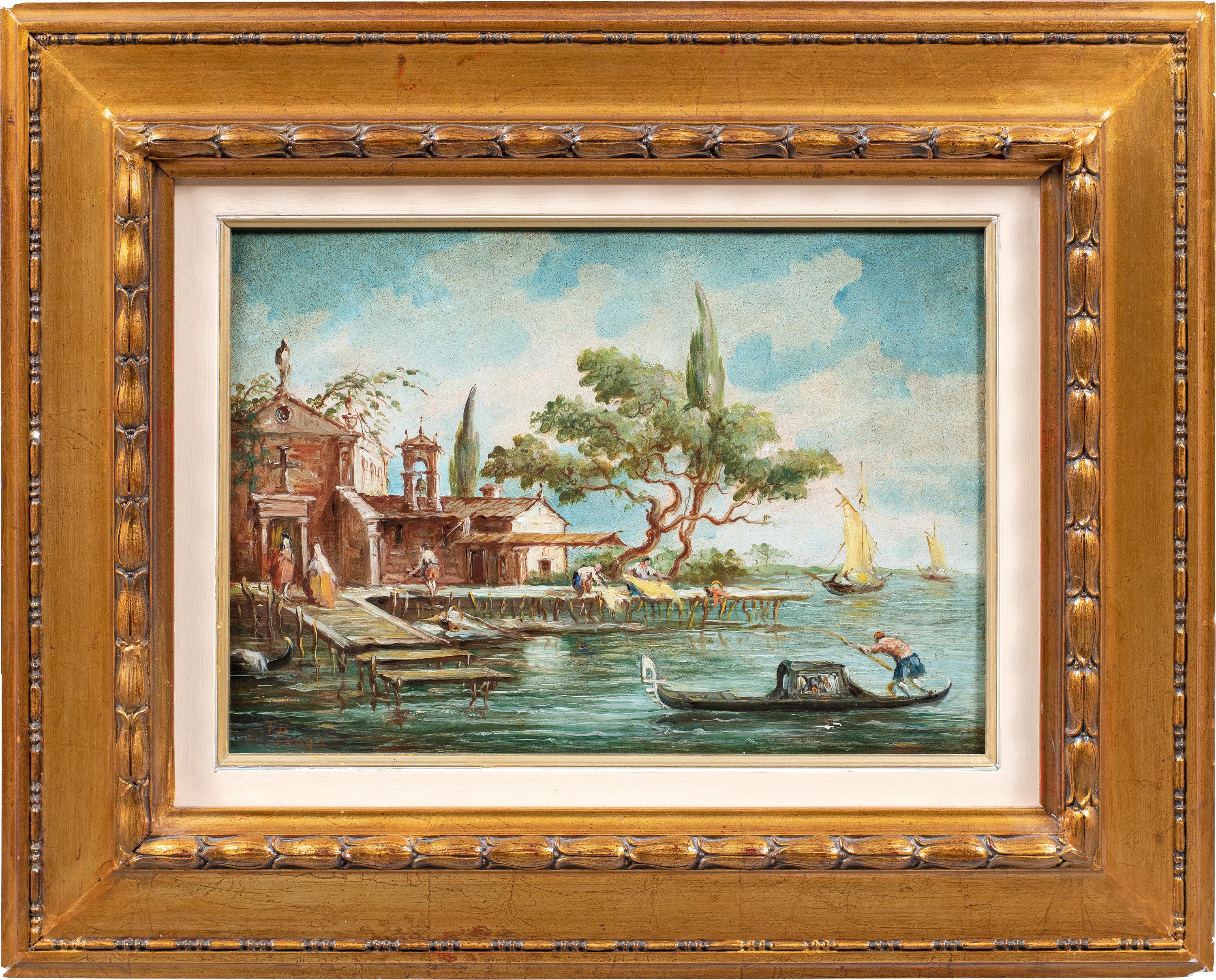 Lucia Ponga degli Ancillo  Figurative Painting - Lucia Ponga (Venetian painter) - 19th century landscape painting - Venice Signed