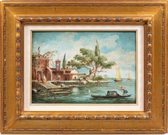 Lucia Ponga (Venetian painter) - 19th century landscape painting - Venice Signed