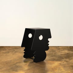 Lucia Side Table in Black Powder Coated Iron by Animate Objects