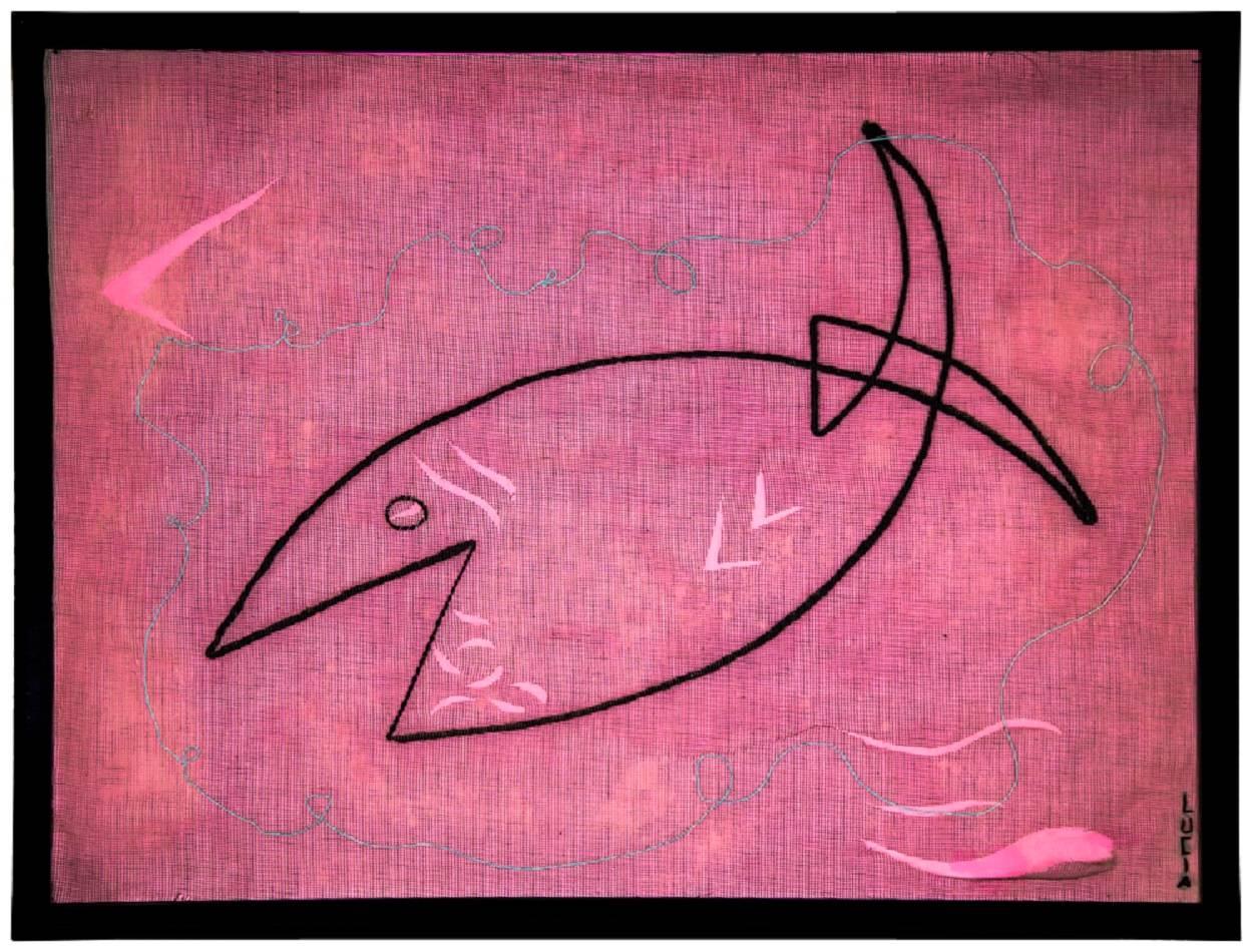 Poisson Agile, Pintura collage decoupage de peces