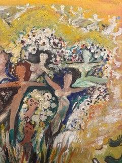 "Bouquet" Lucia Wilcox, Female Modernist, Abstracted Figures, Surrealist Painter