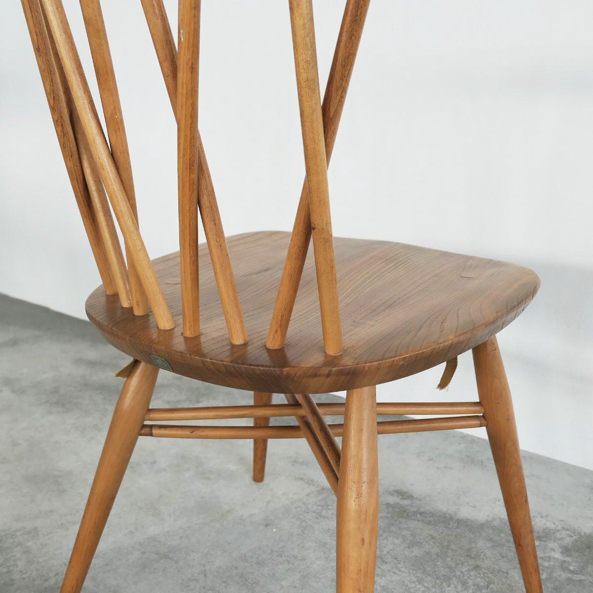 English Lucian Ercolani for Ercol Cross Spindle Back Chair