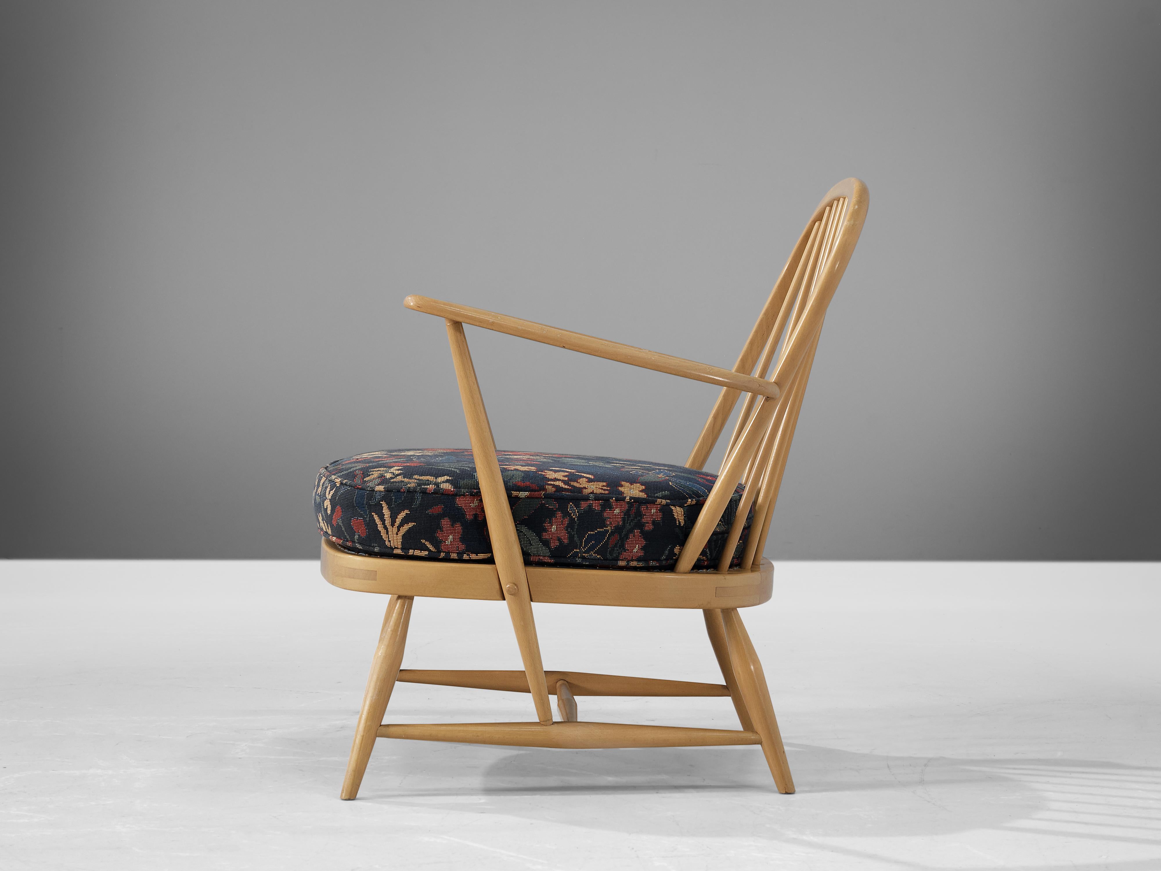 Lucian Ercolani Lounge Chair Windsor in Flower Upholstery 2