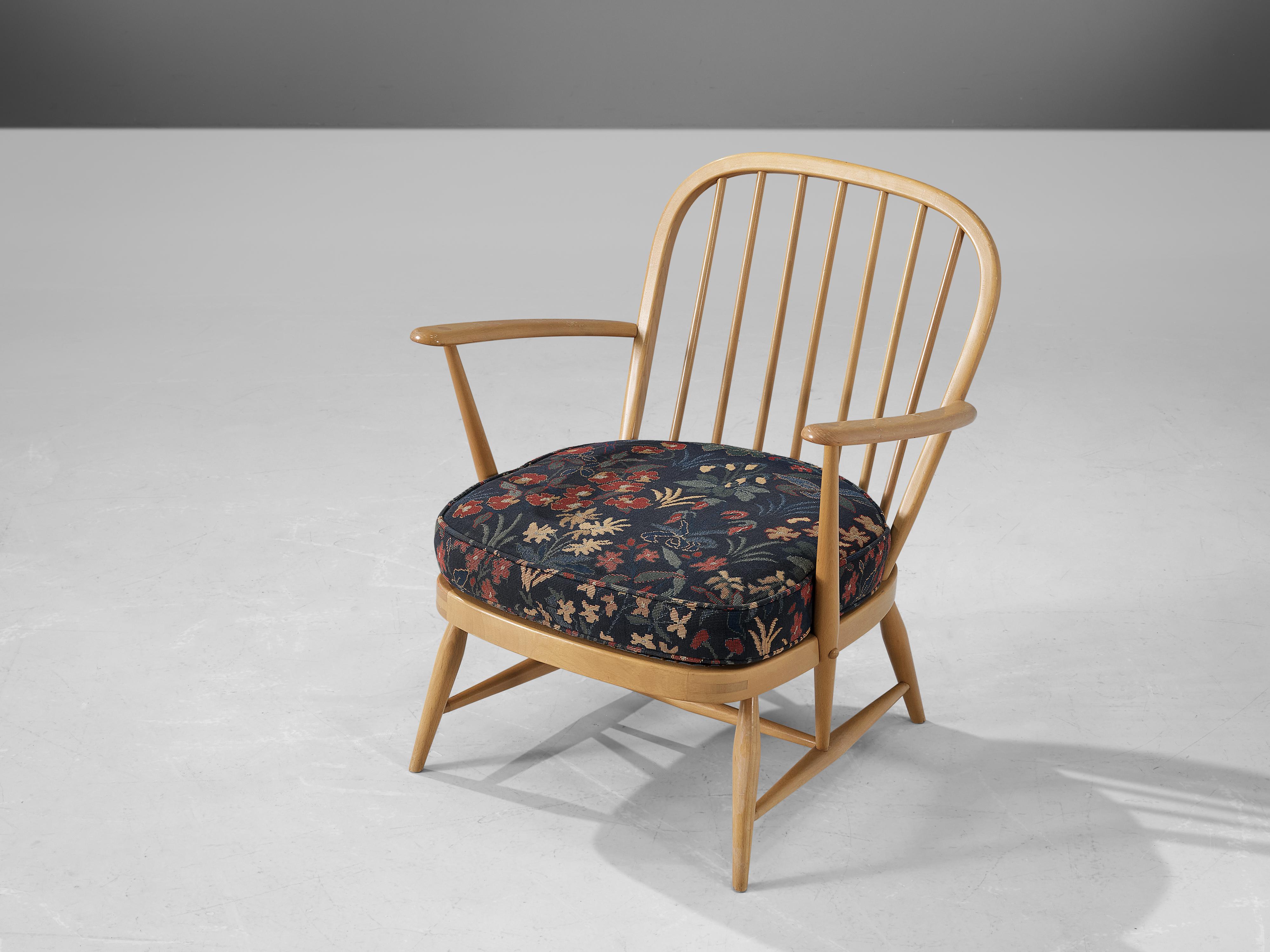 Lucian Ercolani Lounge Chair Windsor in Flower Upholstery 1