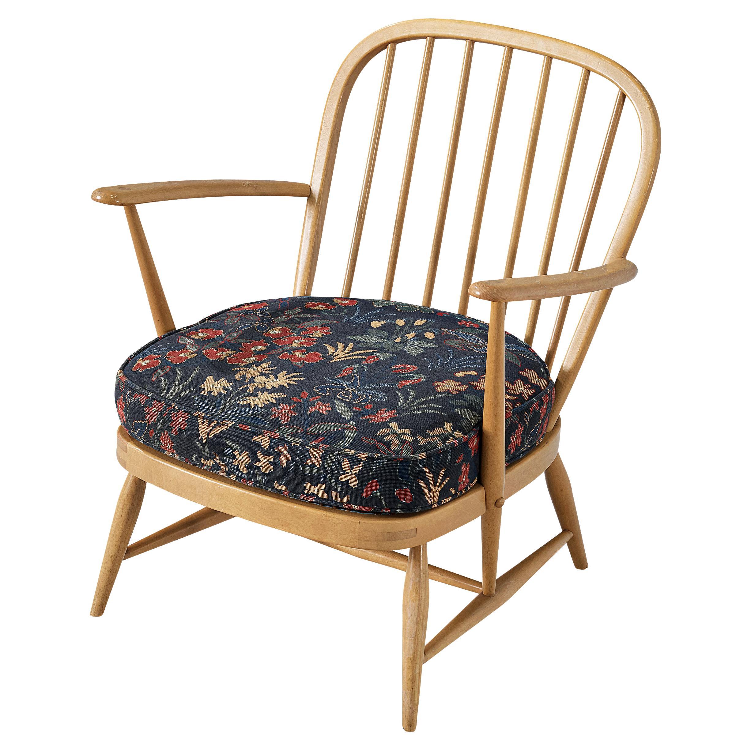 Lucian Ercolani Lounge Chair Windsor in Flower Upholstery