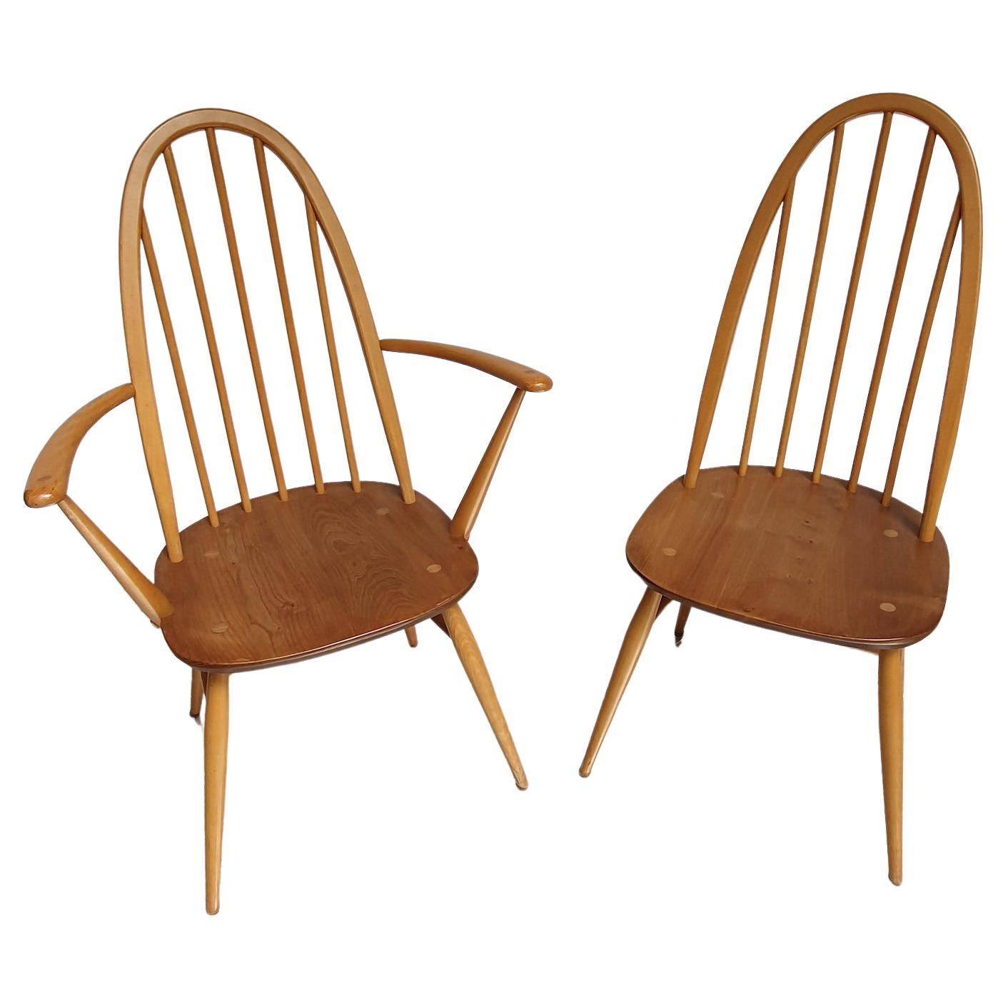 Lucian Ercolani, Pair of Armchair and Windsor Chair, Circa 1960