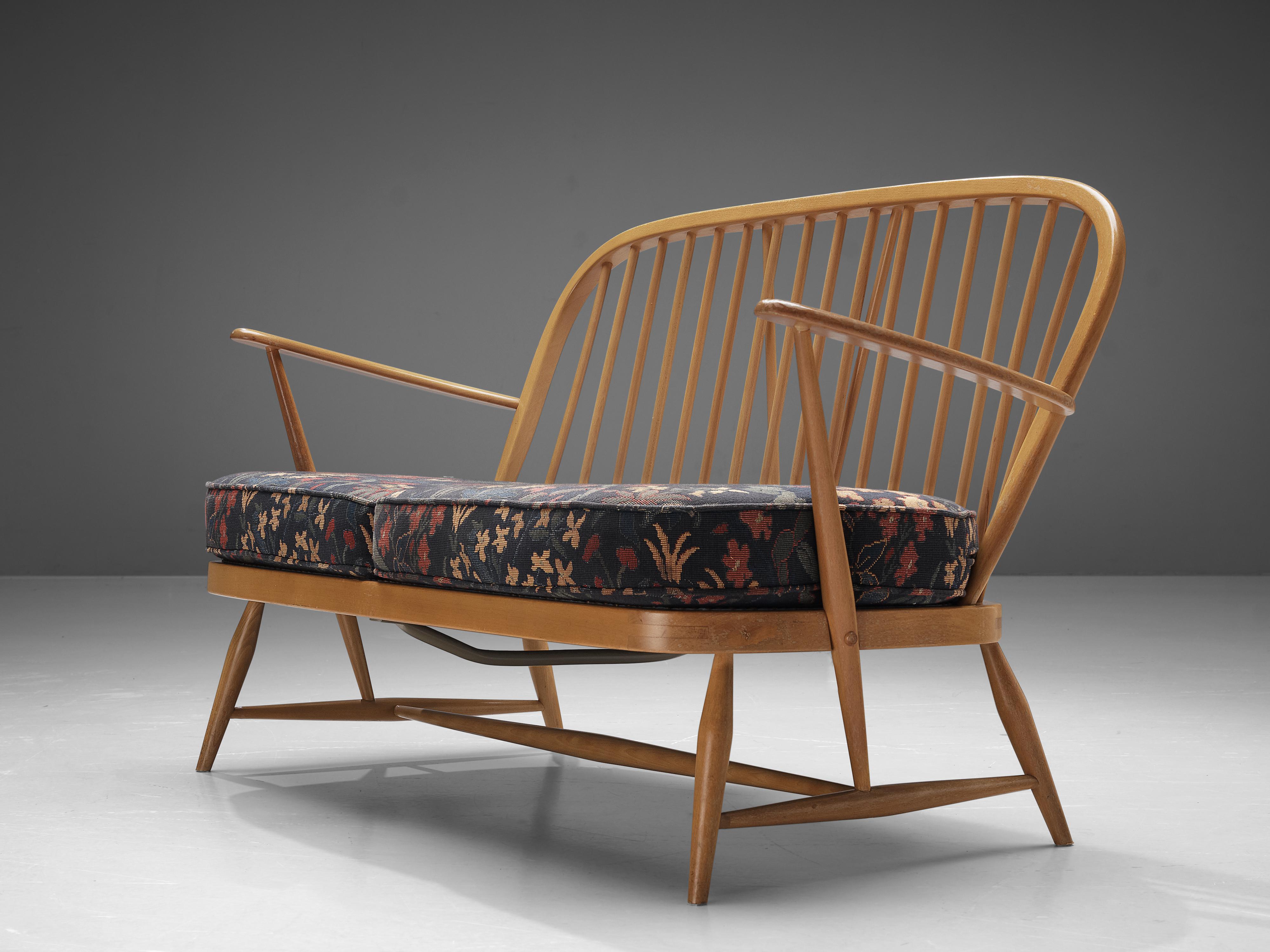 Mid-Century Modern Lucian Ercolani 'Windsor' Sofa in Flower Upholstery