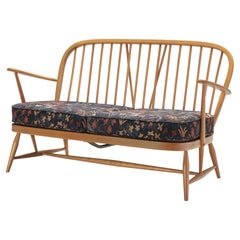 Lucian Ercolani Two Seat Windsor Sofa in Flower Upholstery