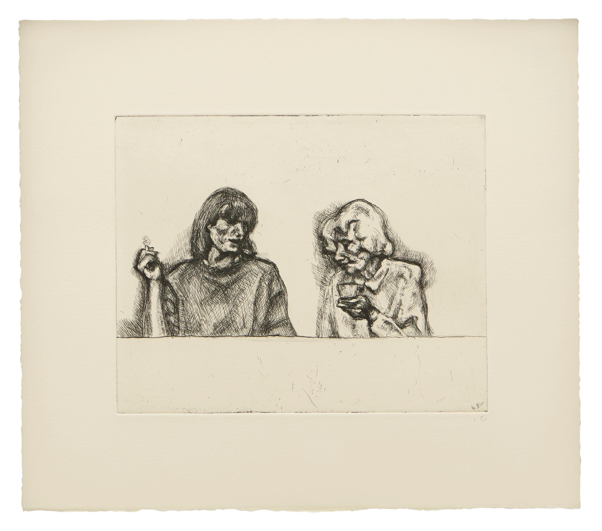 Lucian Freud Portrait Print - Conversation