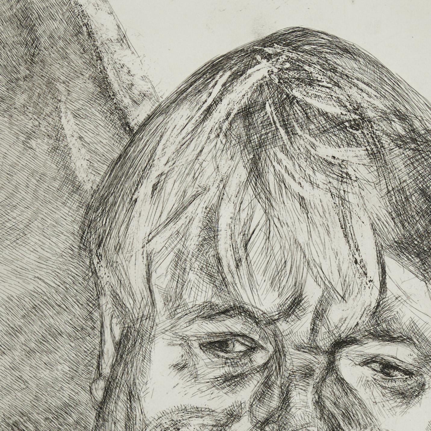 Donegal Man - Beige Portrait Print by Lucian Freud