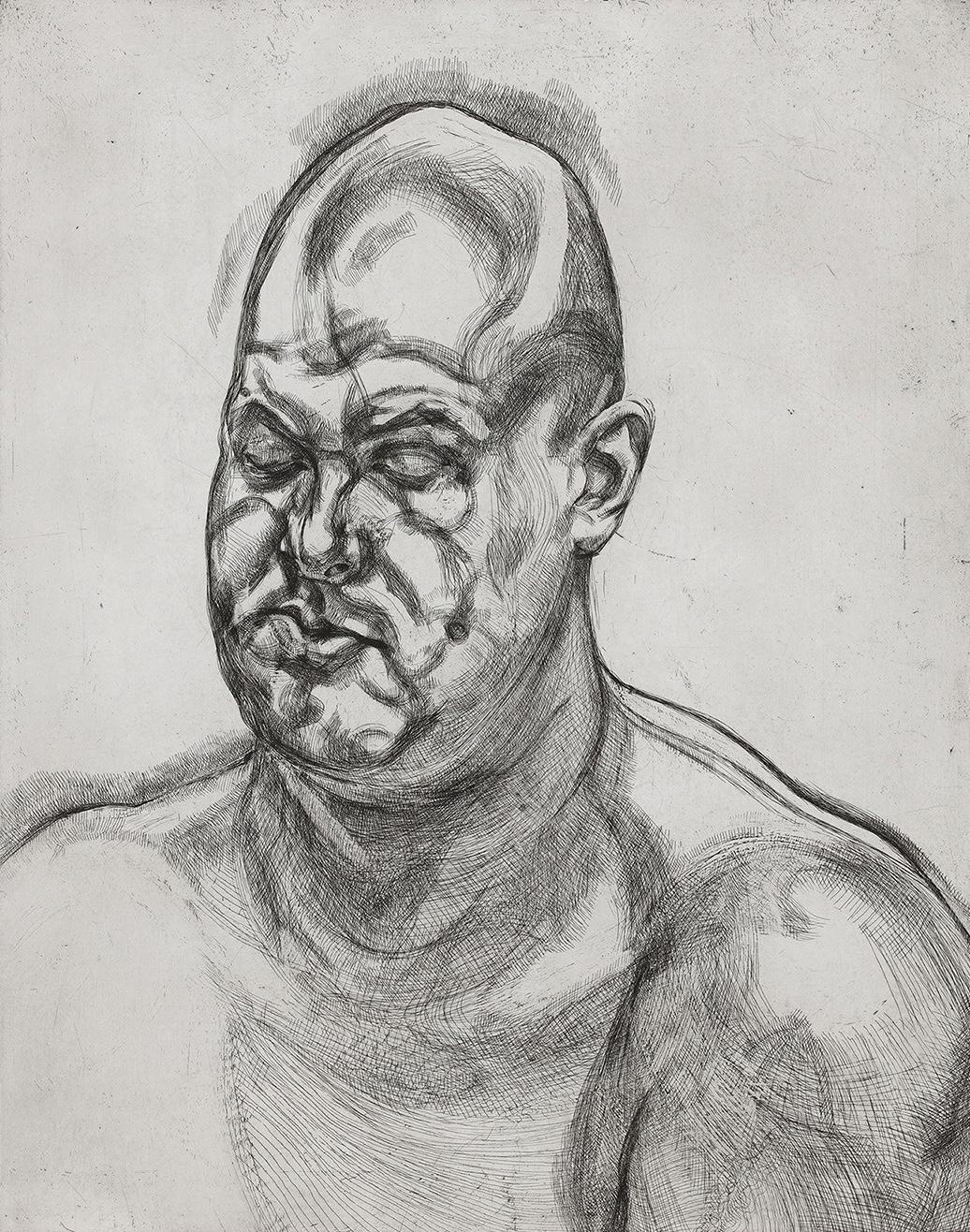 Lucian Freud Figurative Print - Large Head
