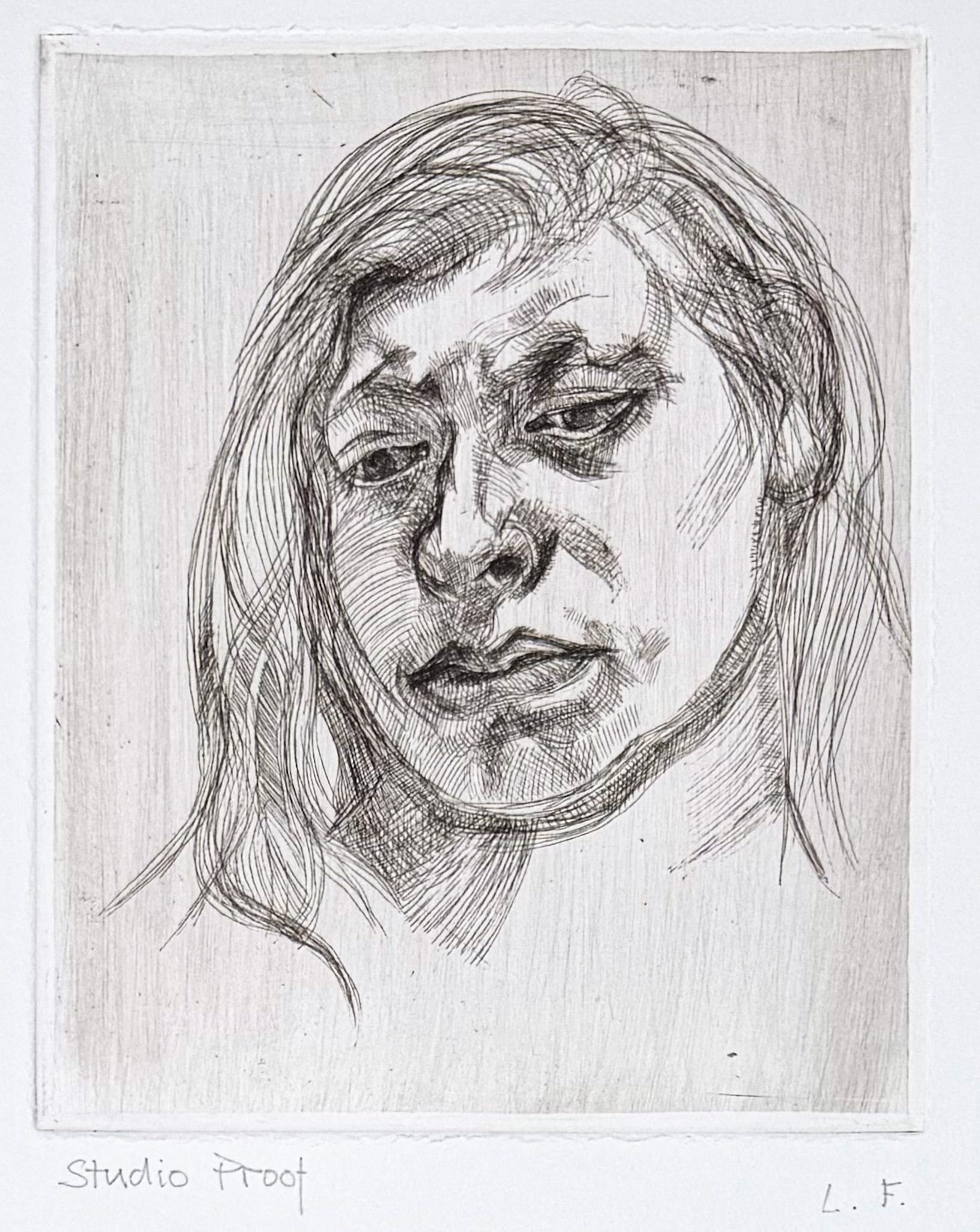 Lucian Freud (1922–2011) - Head of a Girl II - Etching on paper - 1982
