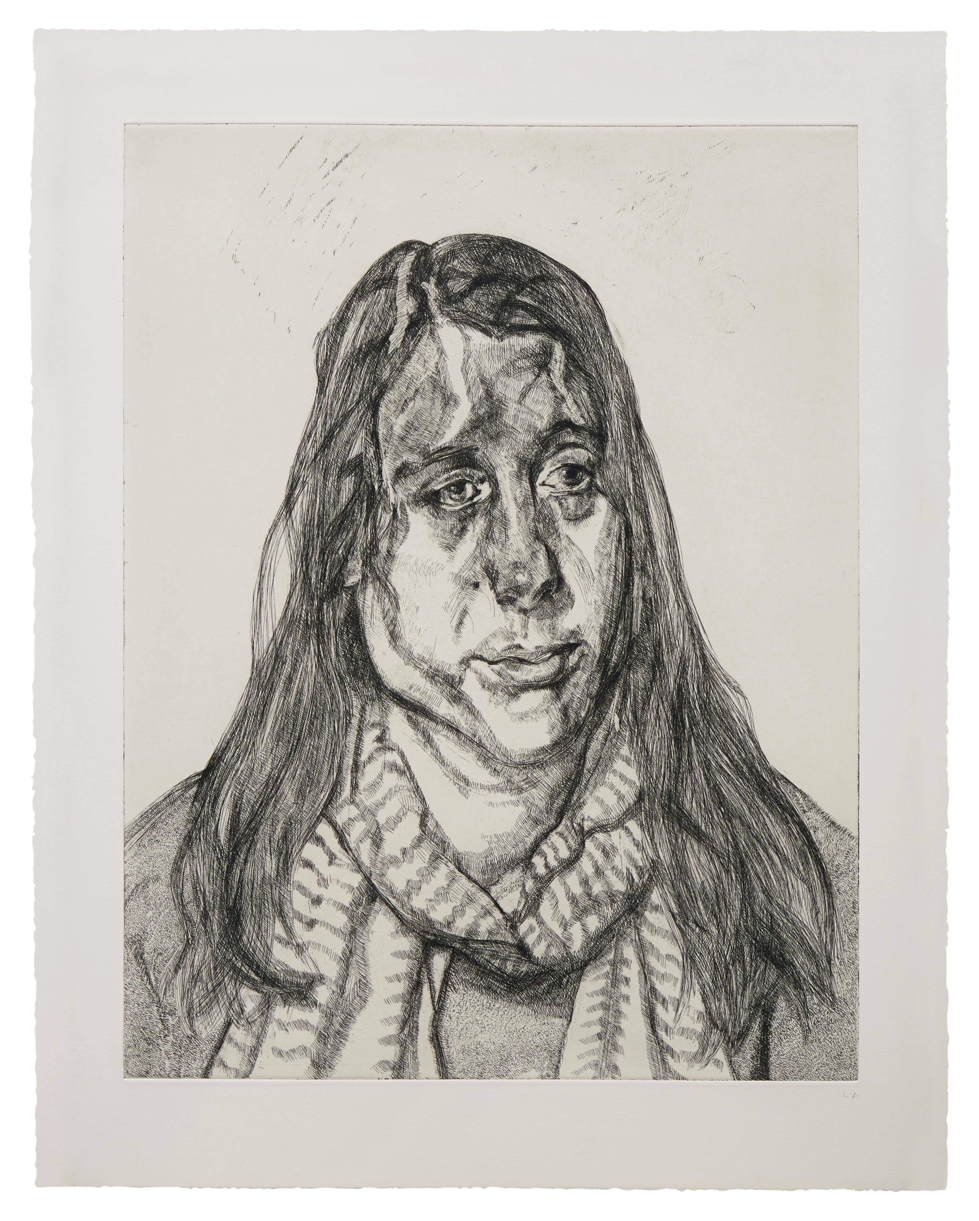 Lucian Freud Portrait Print – Portrait Kopf