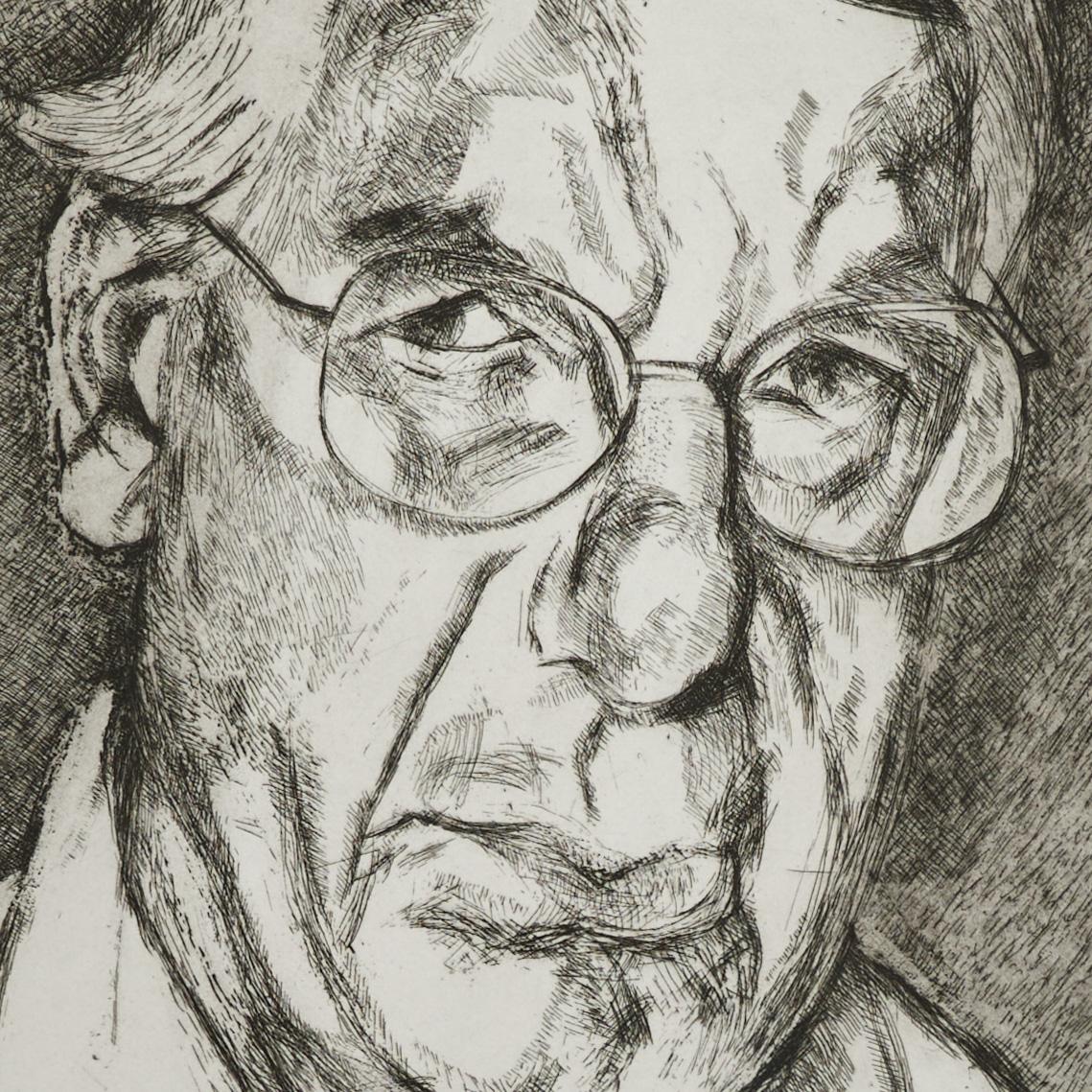 The New Yorker - Gray Portrait Print by Lucian Freud
