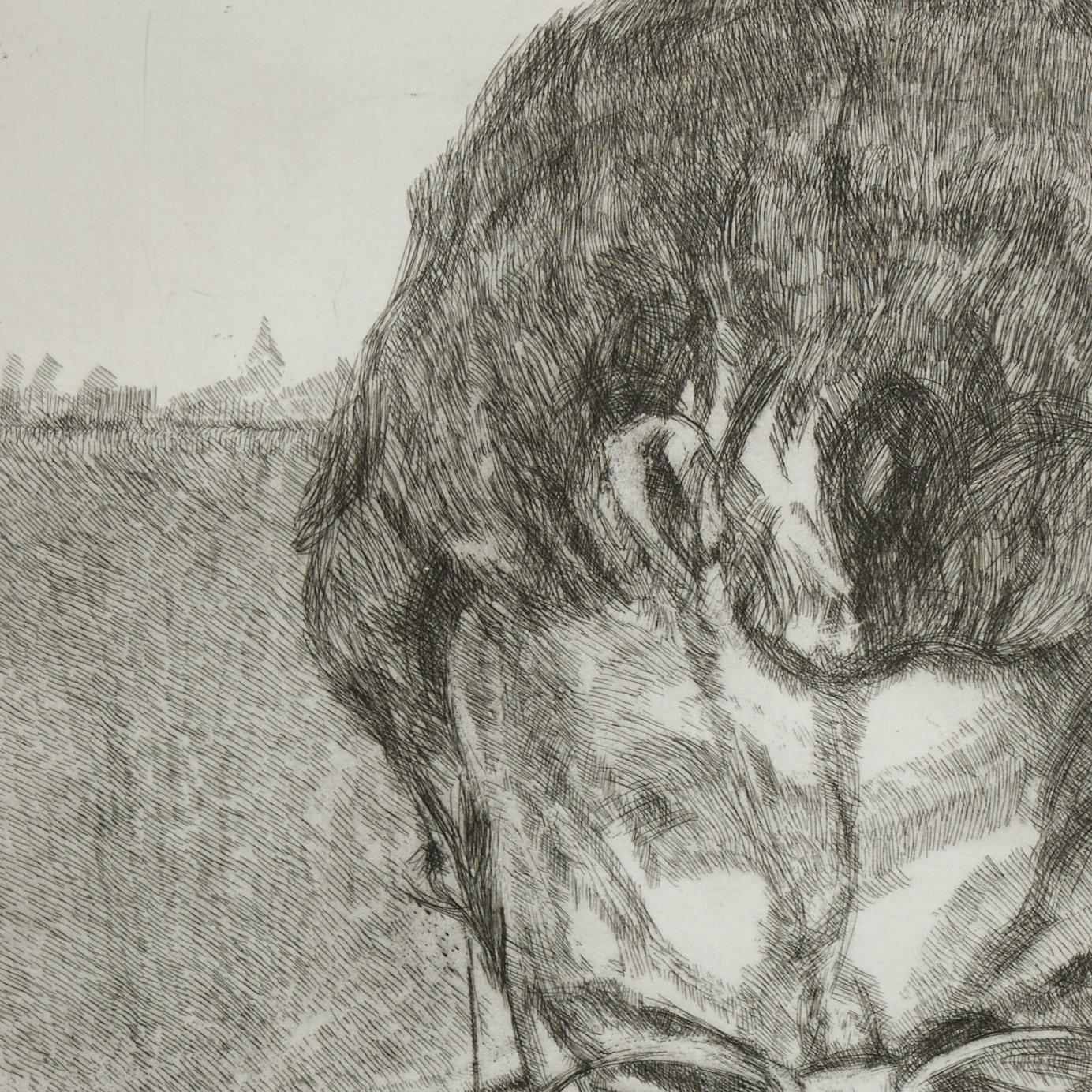 The Painter's Doctor (Grau), Portrait Print, von Lucian Freud