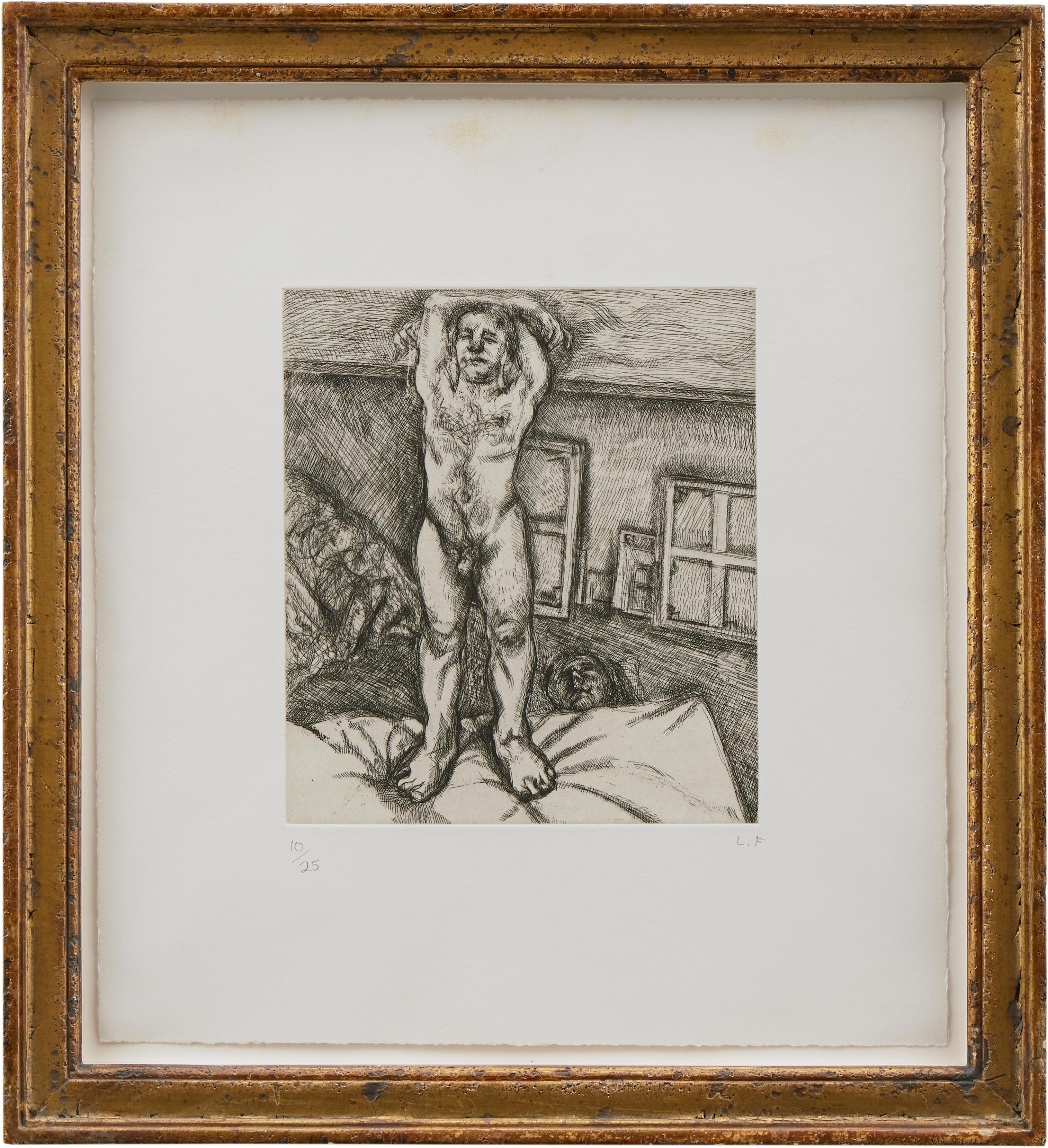 Two Men in the Studio - Print by Lucian Freud