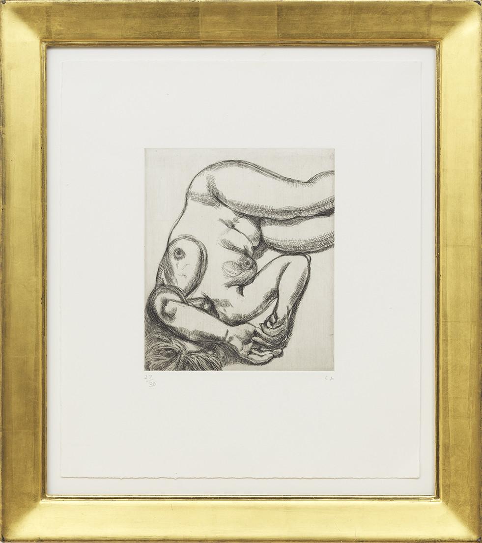 Lucian Freud Figurative Print - Woman on a Bed