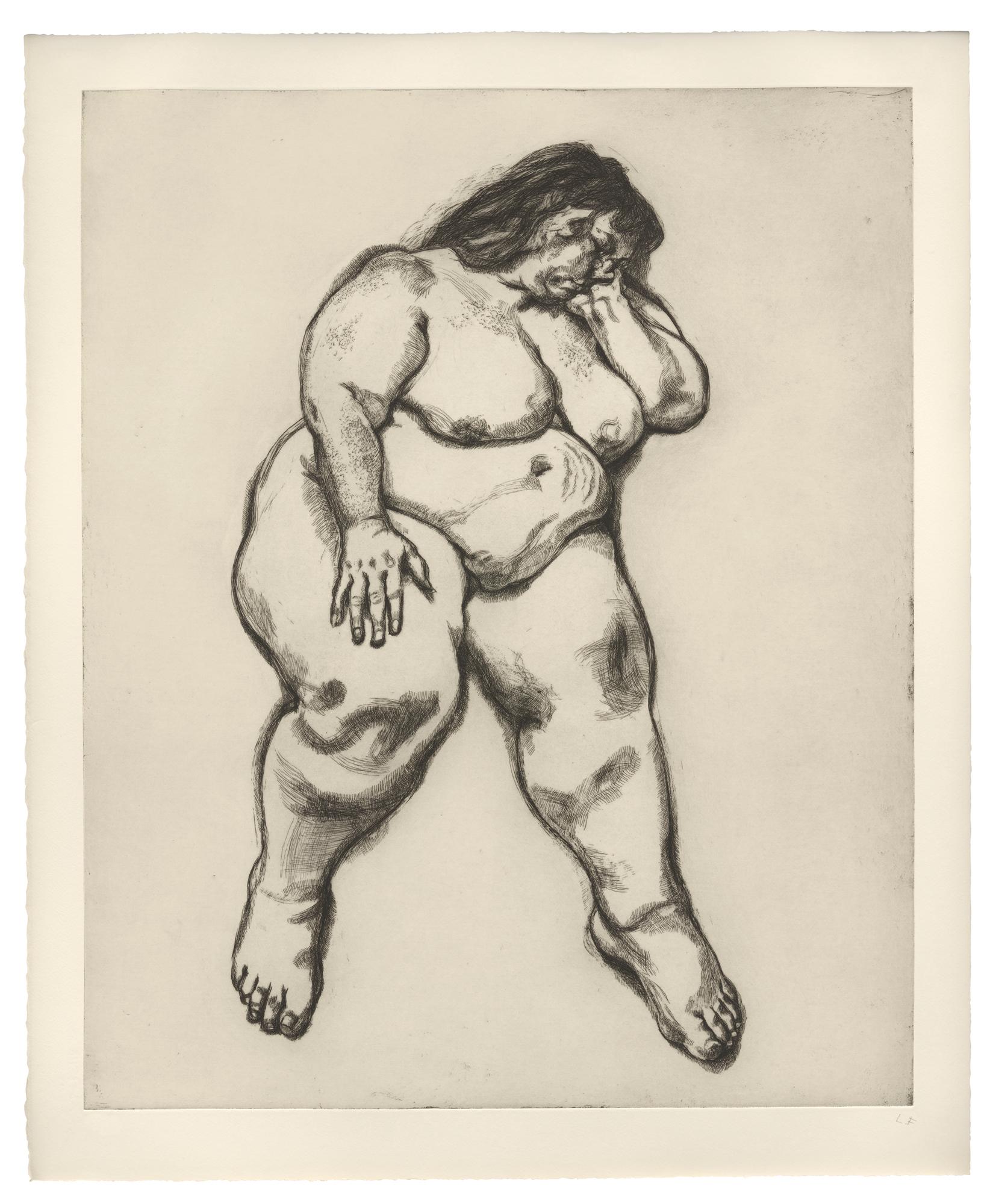 Lucian Freud Nude Print - Woman Sleeping