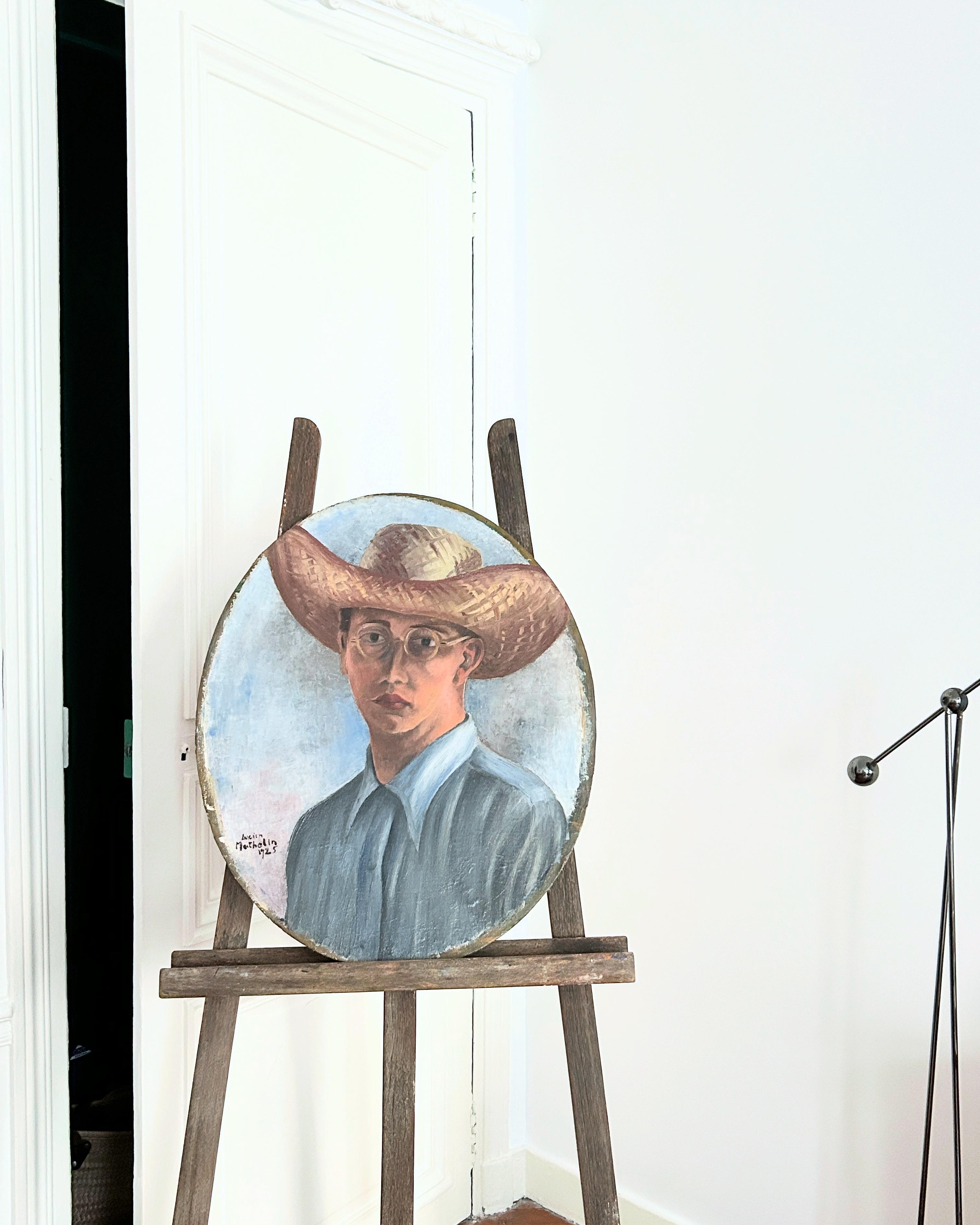 Lucien Mathelin (1905-1981), Self-portrait, 1925, oil on canvas mounted on panel For Sale 9