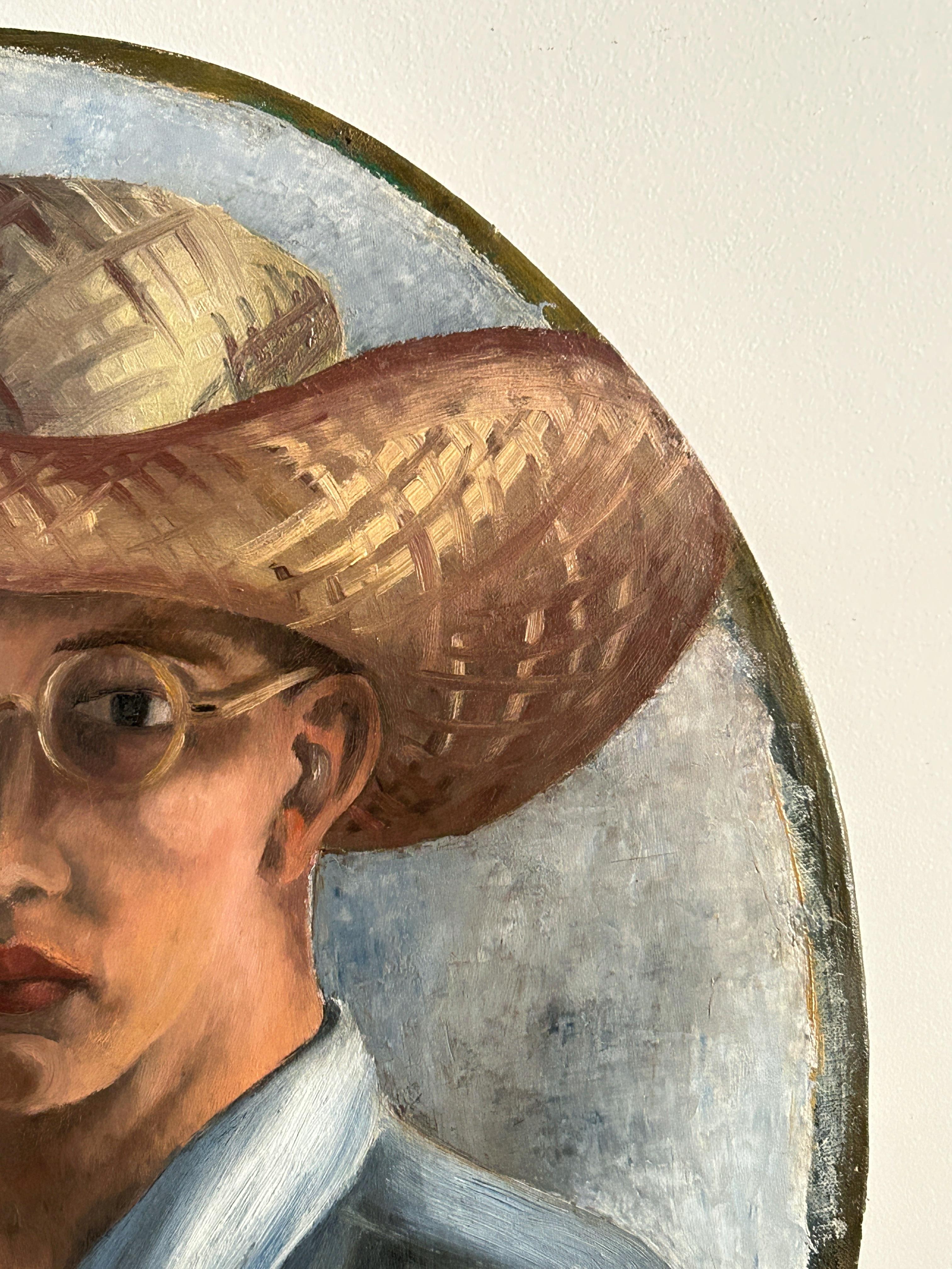 Lucien Mathelin (1905-1981), Self-portrait, 1925, oil on canvas mounted on panel For Sale 1