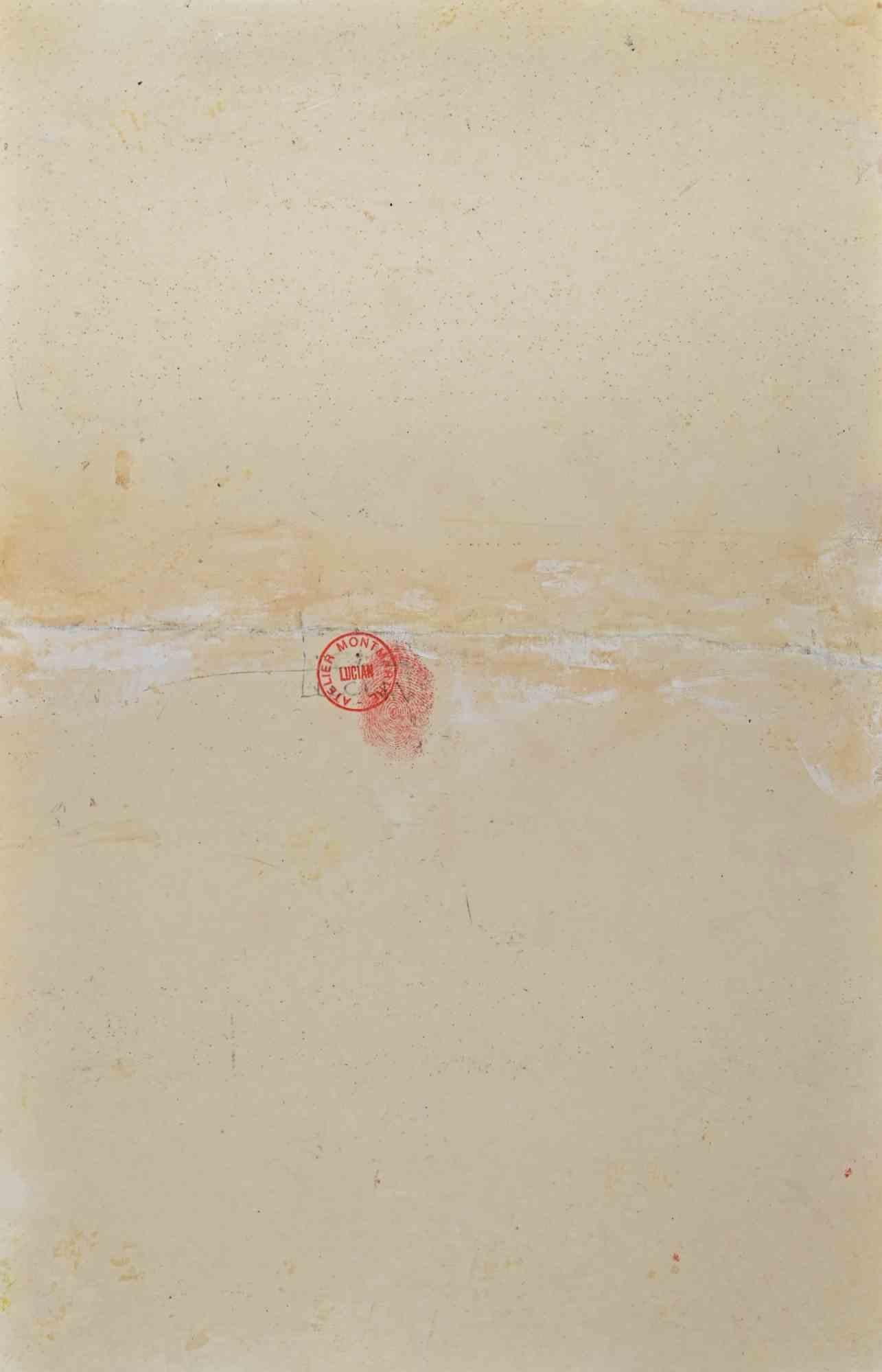 Abstract Composition is an Original tempera and watercolor on Paper applied on wood realized by Lucian in the 20th century.

Hand-signed , also the stamp of Atelier Montmartre.
