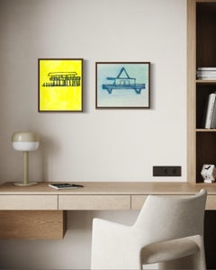 Luciana Levinton Yellow Stilt House Bold Minimal Architectural Painting, 2024