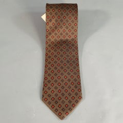 LUCIANO BARBERA Braunrote Diamant-Seidenkrawatte