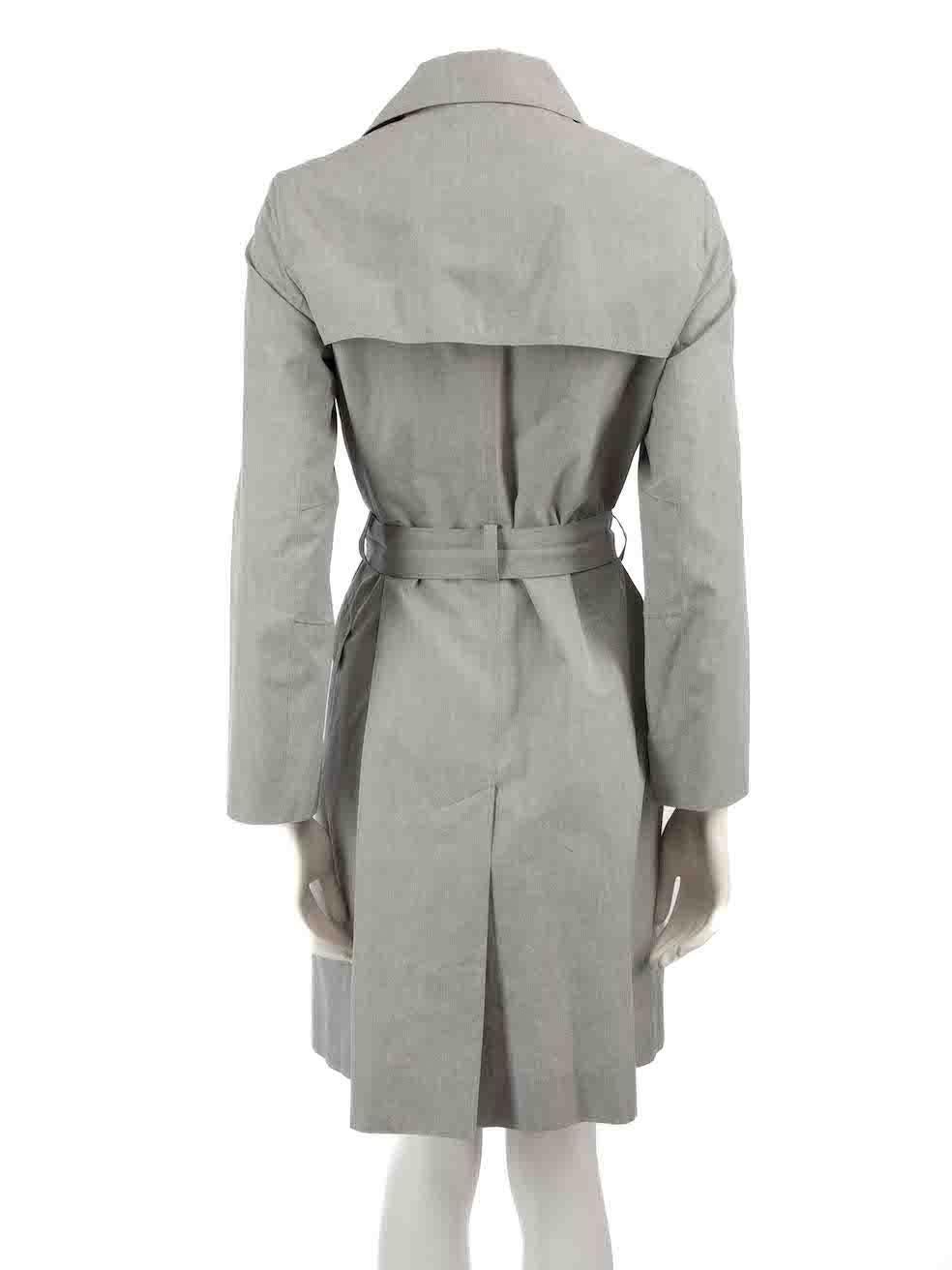 Luciano Barbera Grey Double-Breasted Trench Coat Size M In Excellent Condition For Sale In London, GB