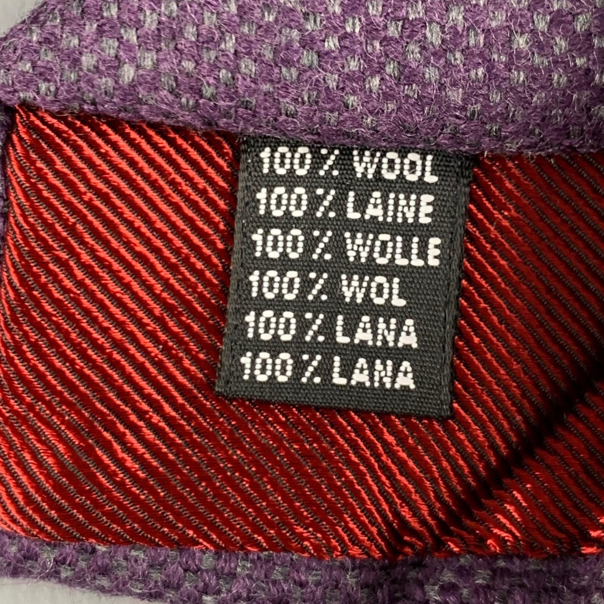 LUCIANO BARBERA Purple Grey Wool Tie For Sale 1