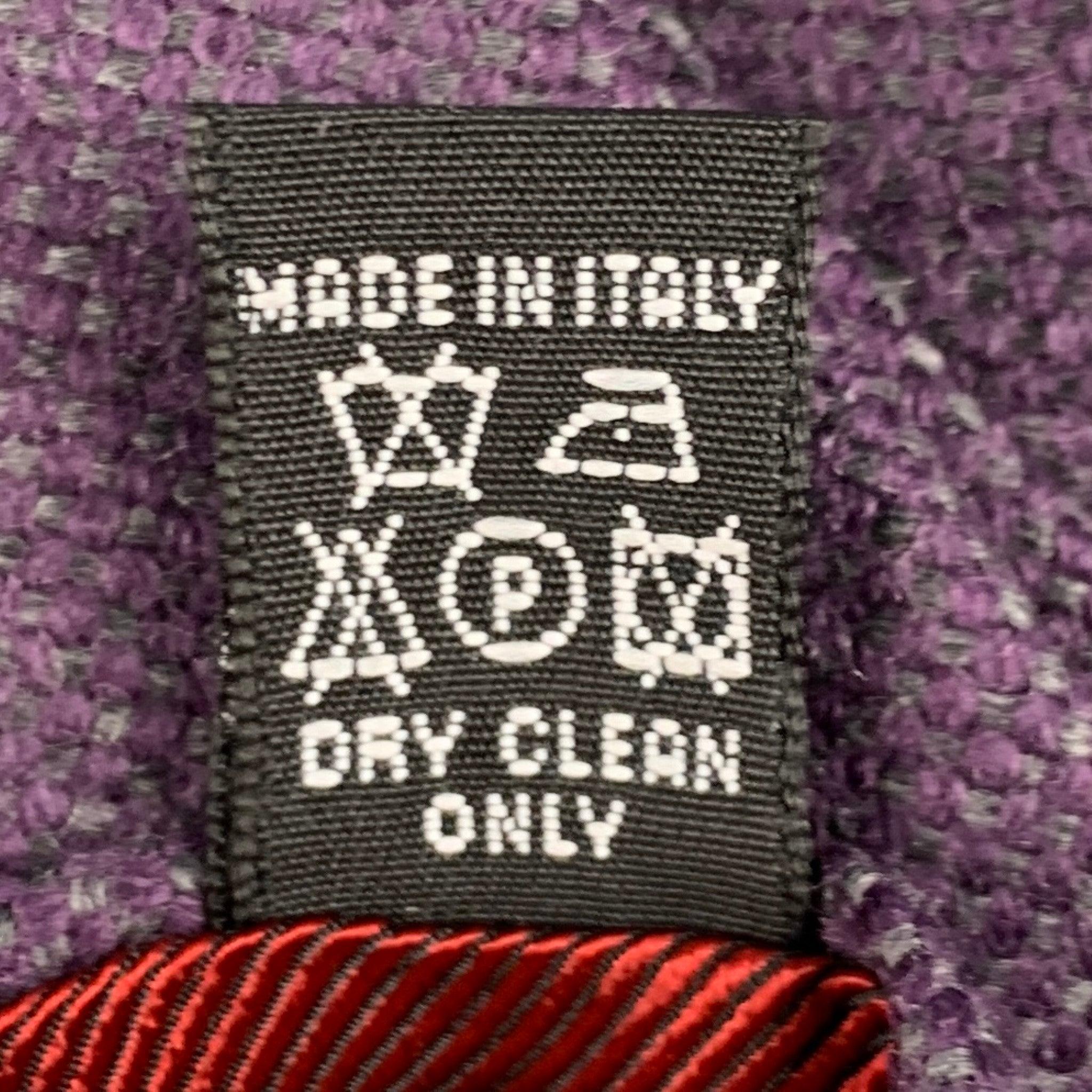 LUCIANO BARBERA Purple Grey Wool Tie For Sale 2