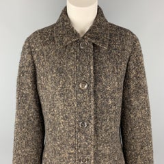 LUCIANO BARBERA Size 10 Brown & Black Marbled Alpaca Blend Coat