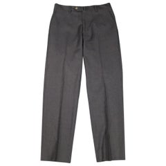 LUCIANO BARBERA - Pantalon de robe en laine massif anthracite, taille 31