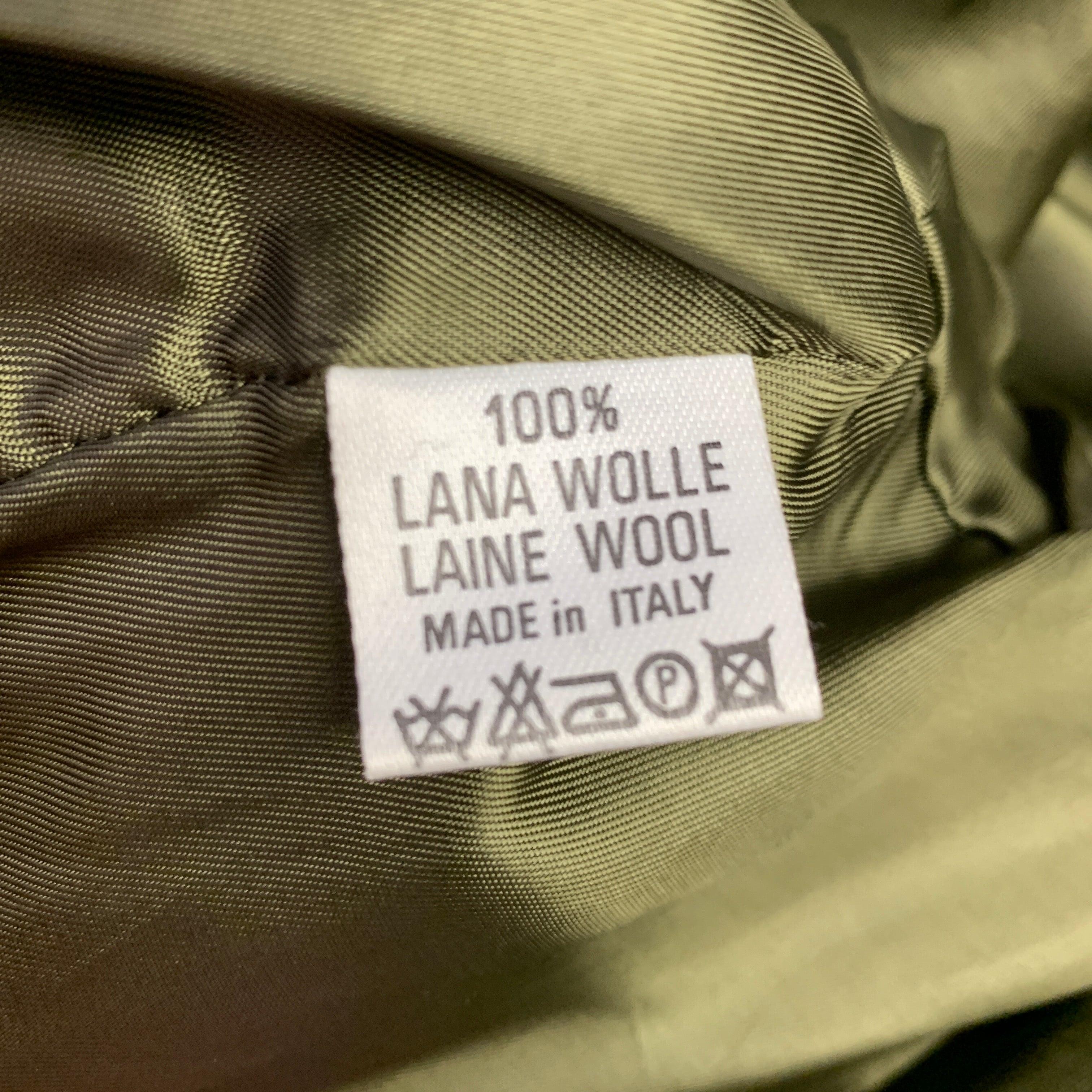 LUCIANO BARBERA Manteau en laine Heather Brown à boutons cachés Taille 36 en vente 1